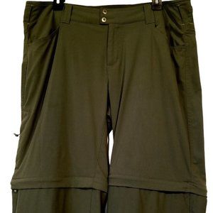 Columbia OMNI-SHIELD Pants  sz 16  Gray/Dark Olive  Zip-Off to Shorts  Repellent